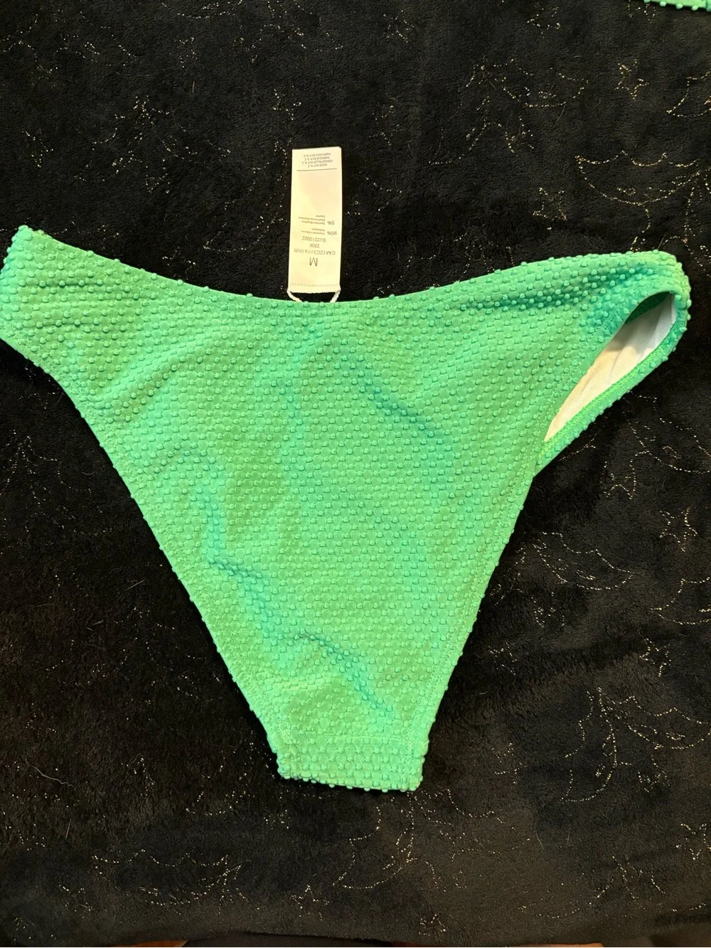 Cupshe Bright Green Textured Triangle Bikini Set